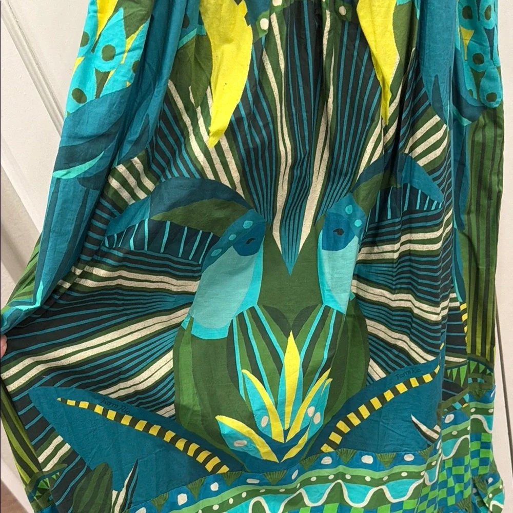 FARM Rio Green & Teal Tropical Midi Dress - Picture 8 of 9